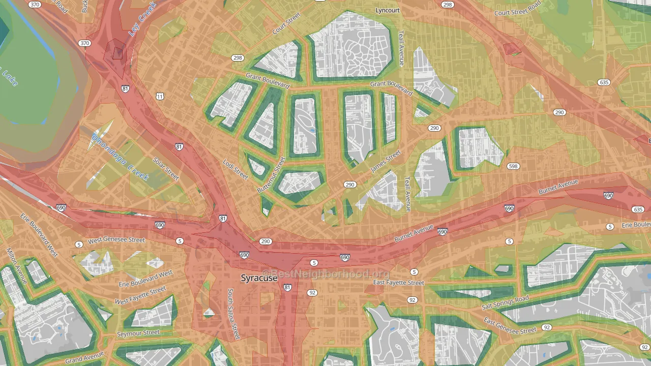 13203, NY Map of Noise Levels in 13203