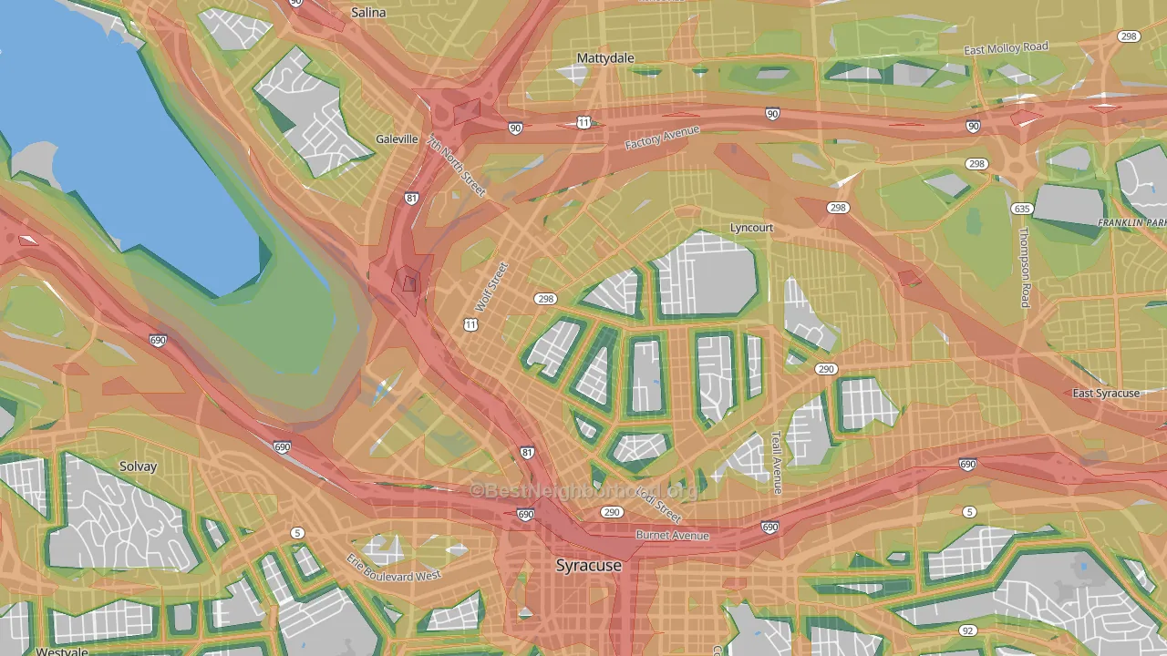 13208, NY Map of Noise Levels in 13208