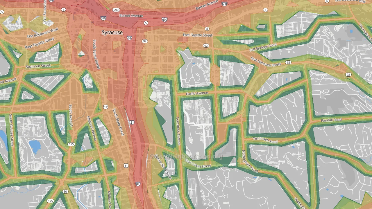 13210, NY Map of Noise Levels in 13210
