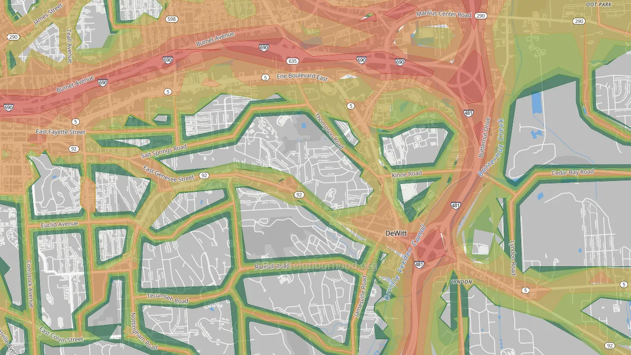 13214, NY Map of Noise Levels in 13214