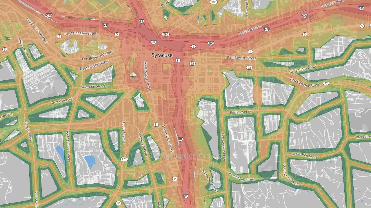 13244, NY Map of Noise Levels in 13244