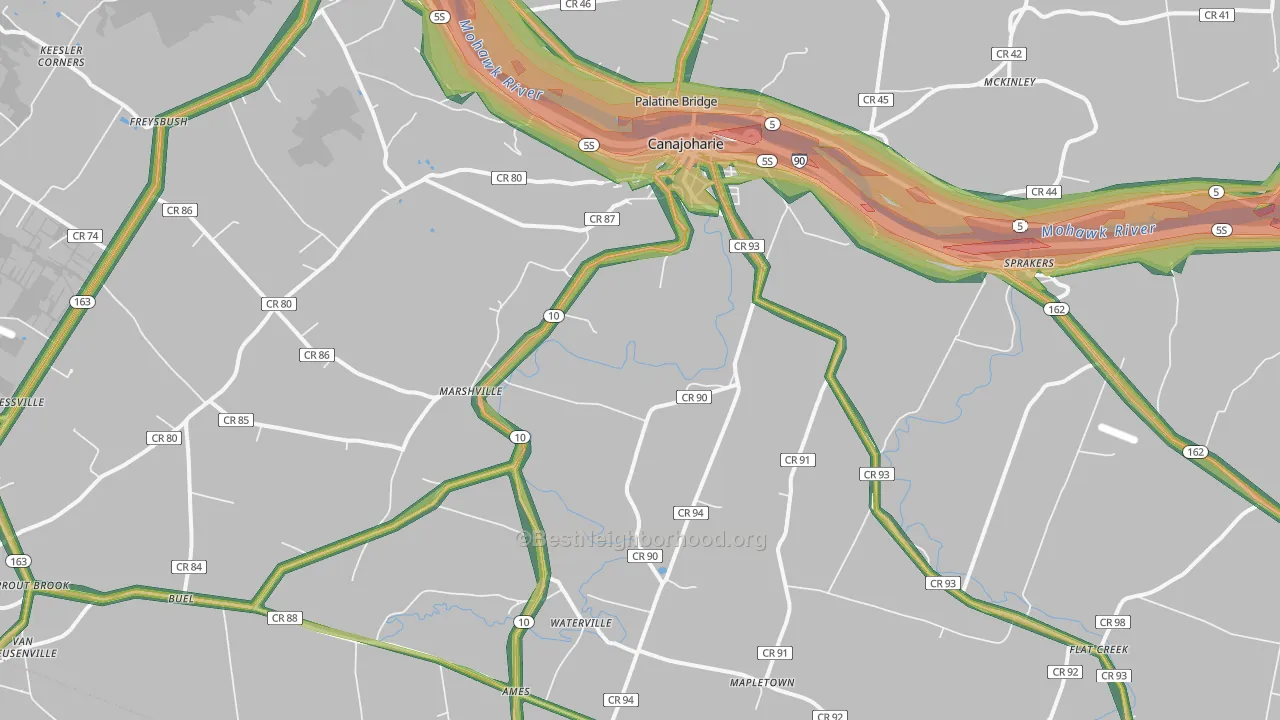 13317, NY Map of Noise Levels in 13317