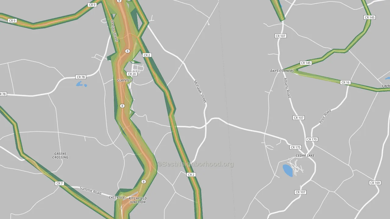 13322, NY Map of Noise Levels in 13322