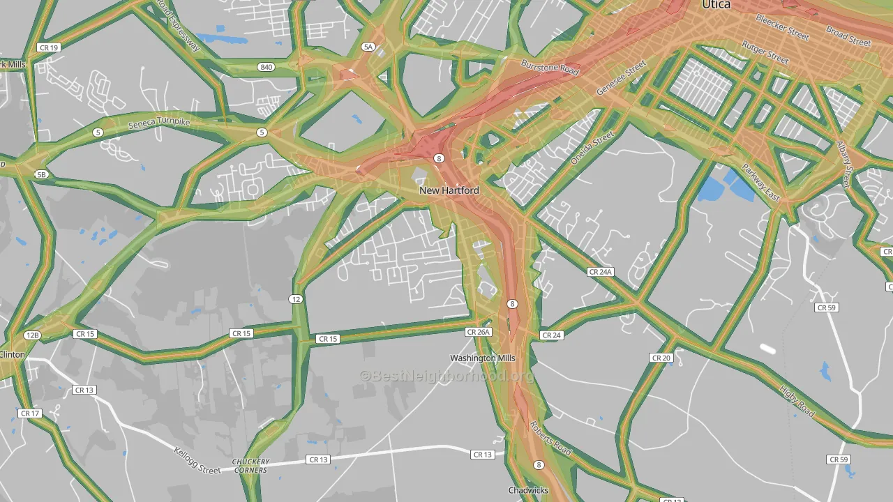 13413, NY Map of Noise Levels in 13413