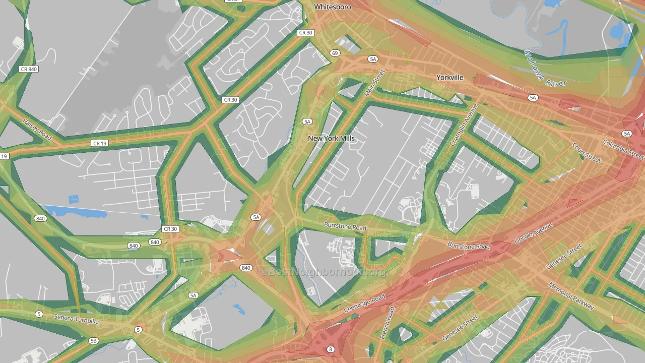13417, NY Map of Noise Levels in 13417