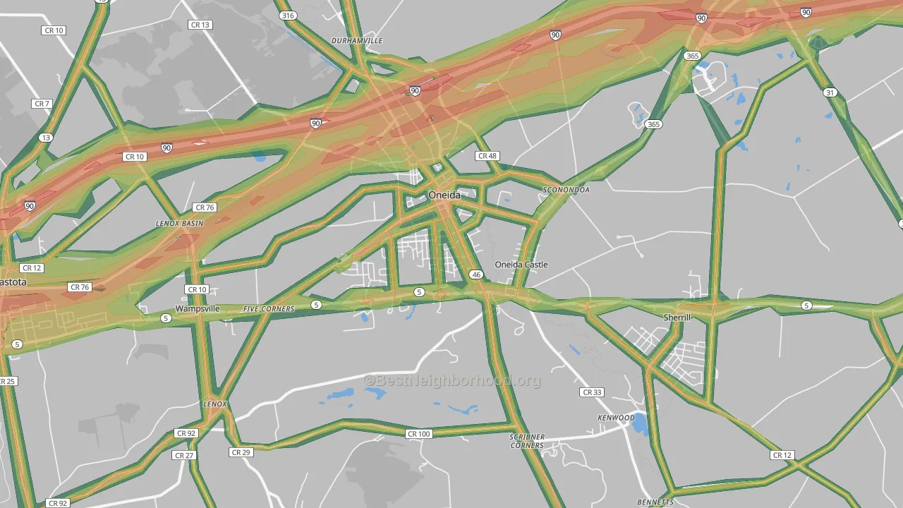 13421, NY Map of Noise Levels in 13421