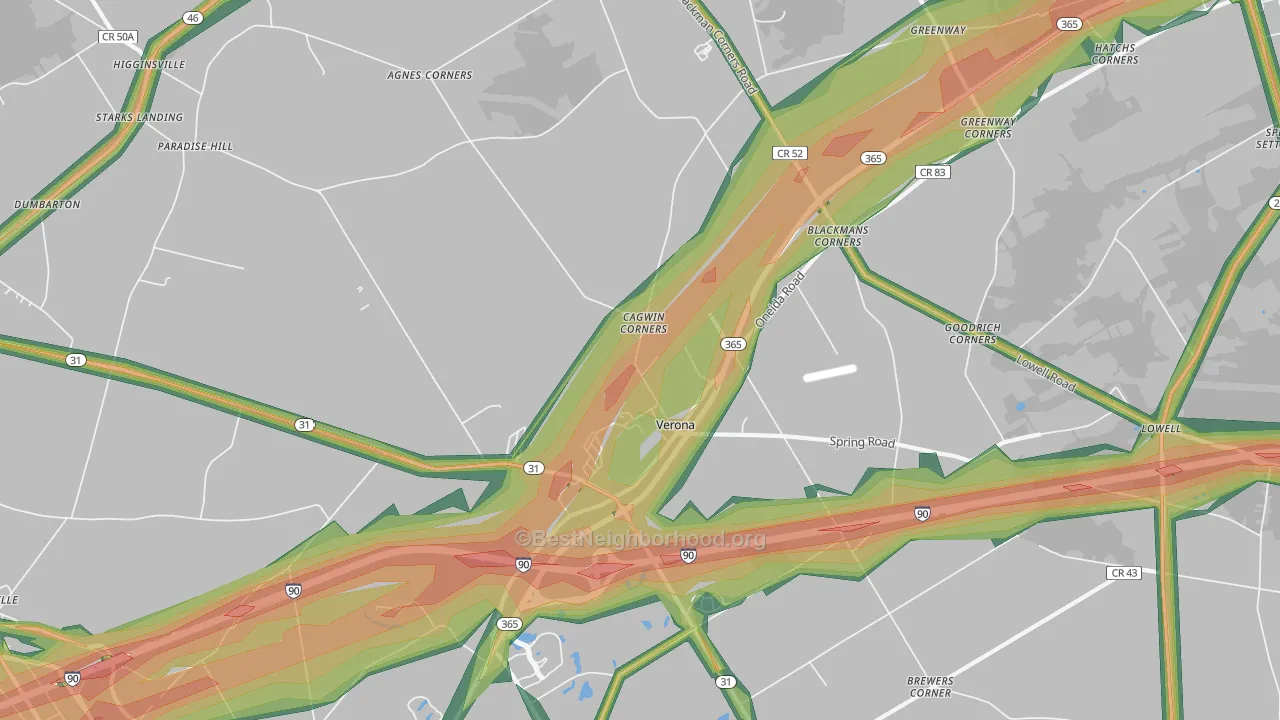 13478, NY Map of Noise Levels in 13478
