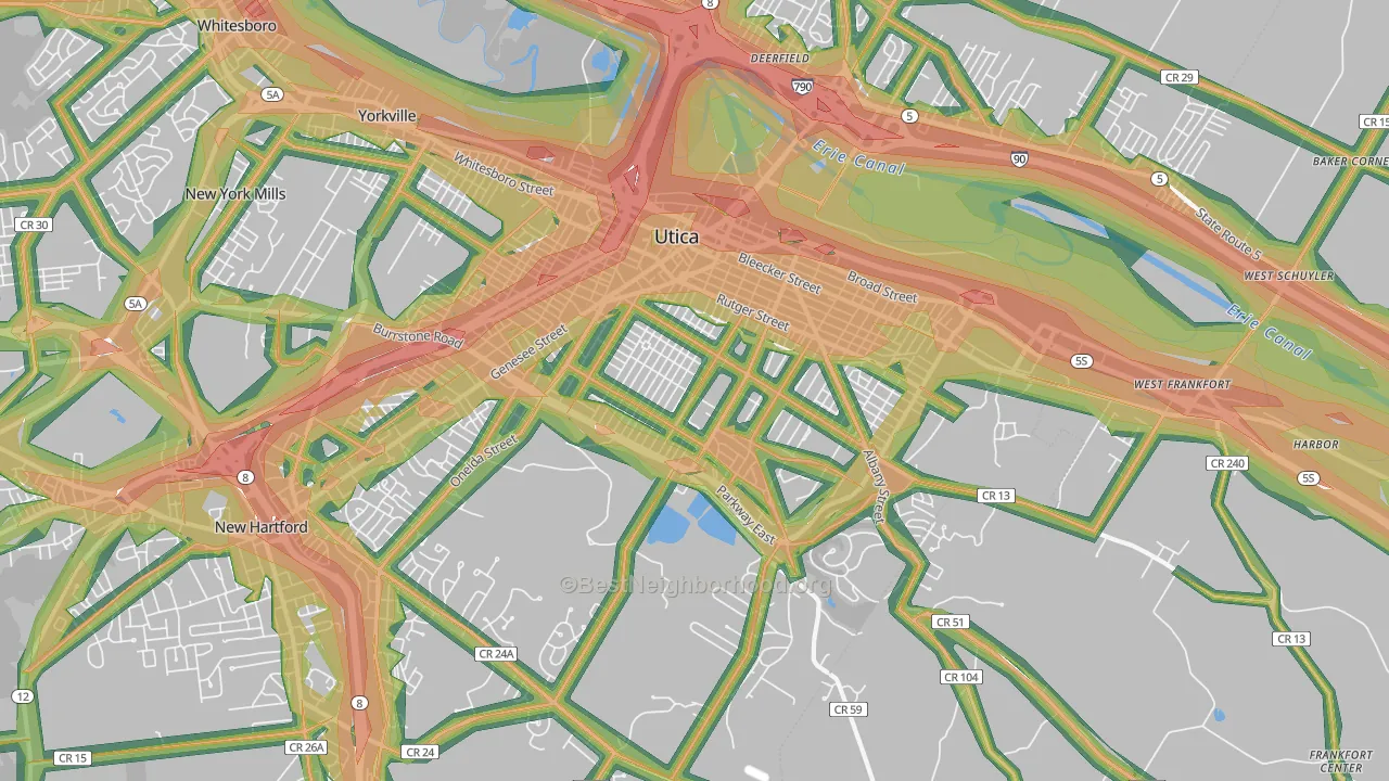 13501, NY Map of Noise Levels in 13501