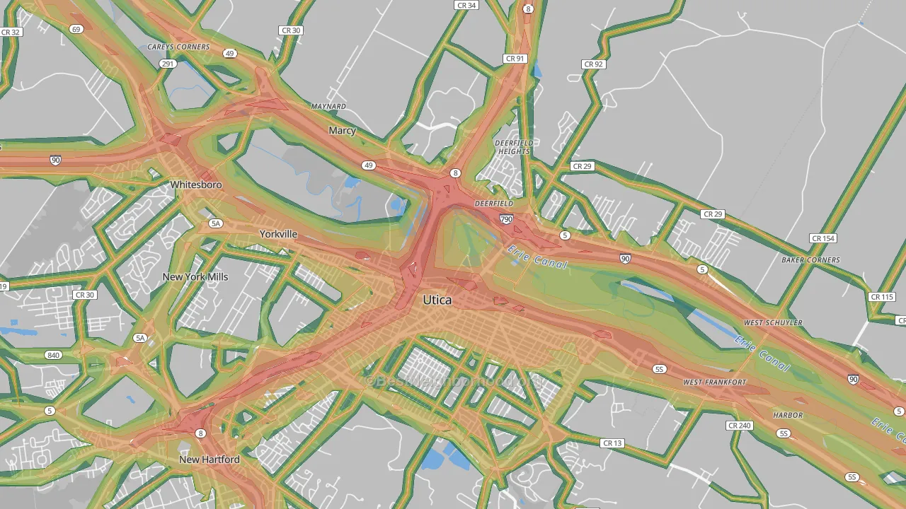 13502, NY Map of Noise Levels in 13502