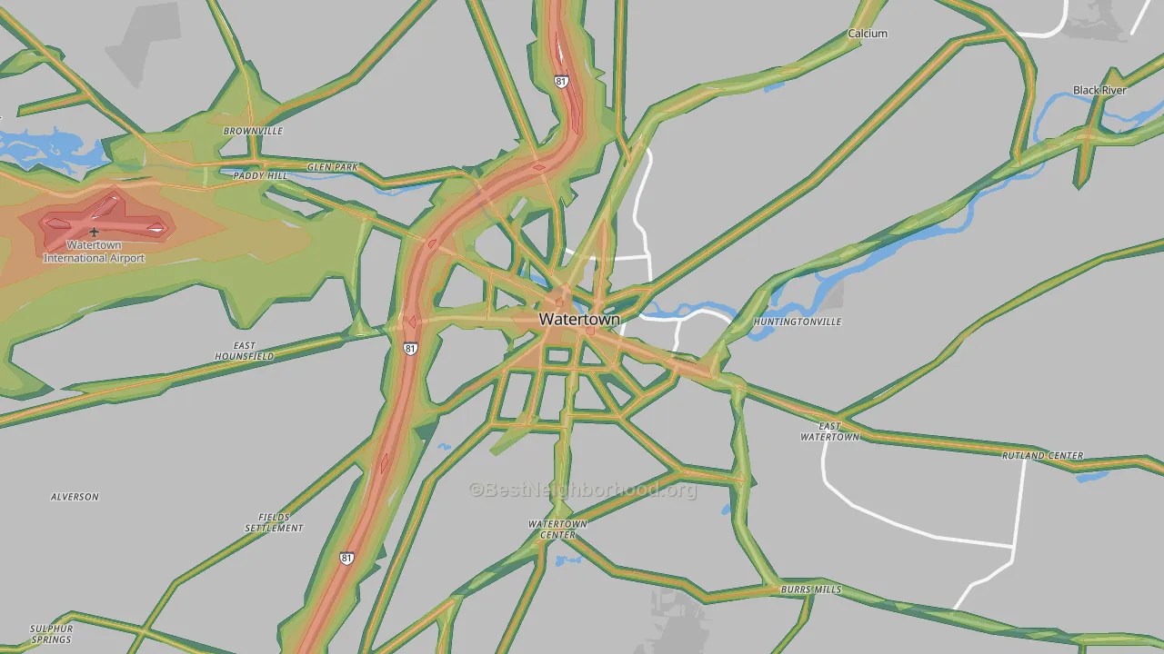 13601, NY Map of Noise Levels in 13601