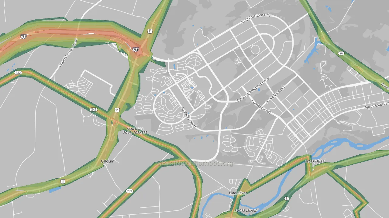 13603, NY Map of Noise Levels in 13603