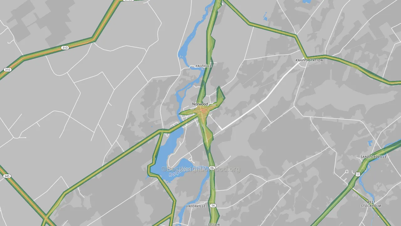 13668, NY Map of Noise Levels in 13668