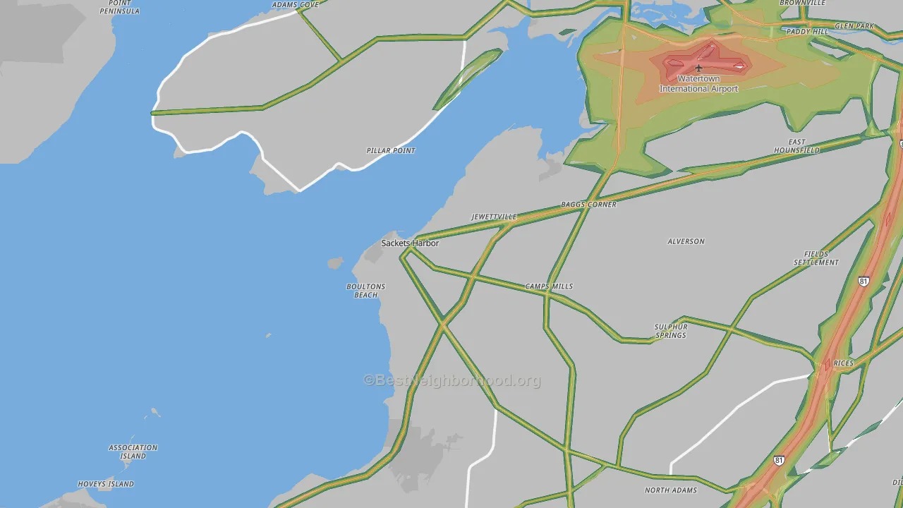 13685, NY Map of Noise Levels in 13685