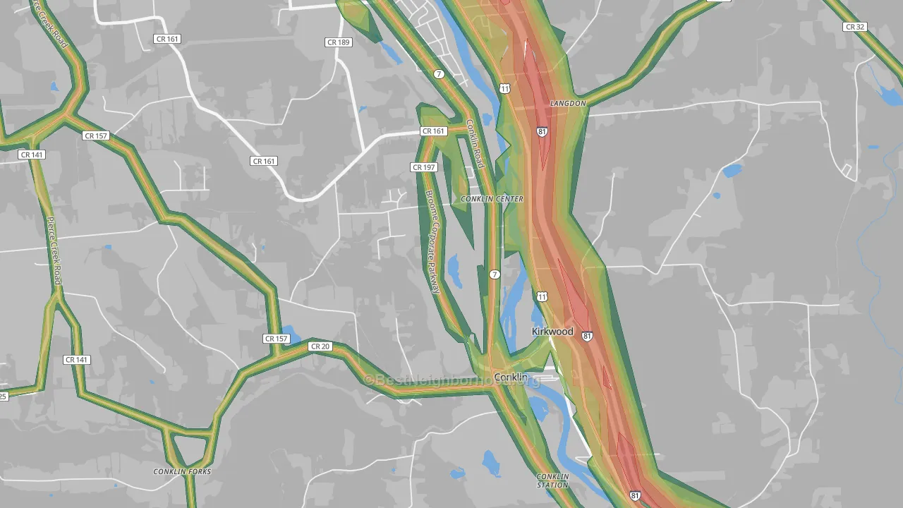 13748, NY Map of Noise Levels in 13748