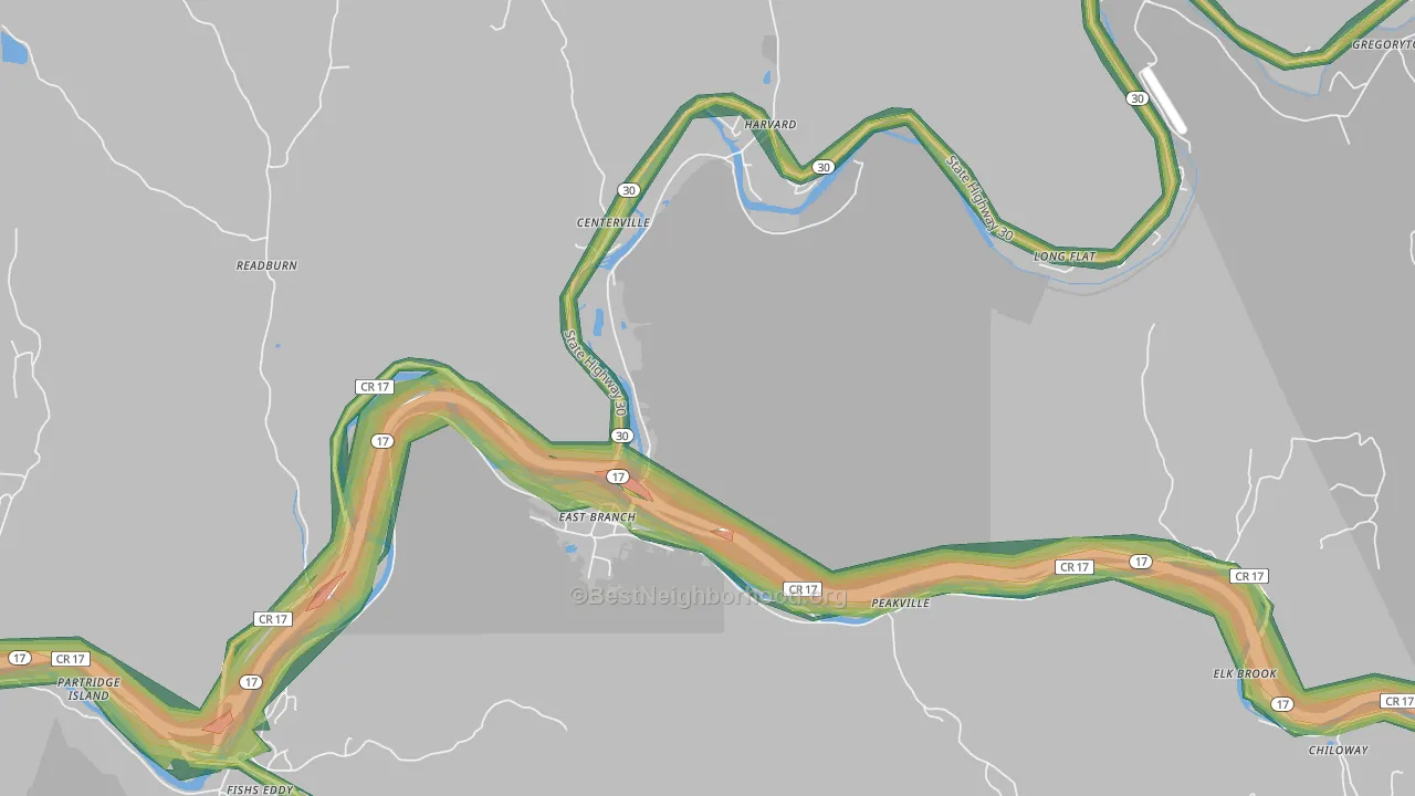 13756, NY Map of Noise Levels in 13756