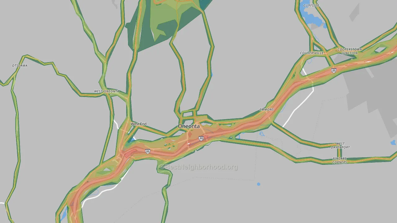 13820, NY Map of Noise Levels in 13820