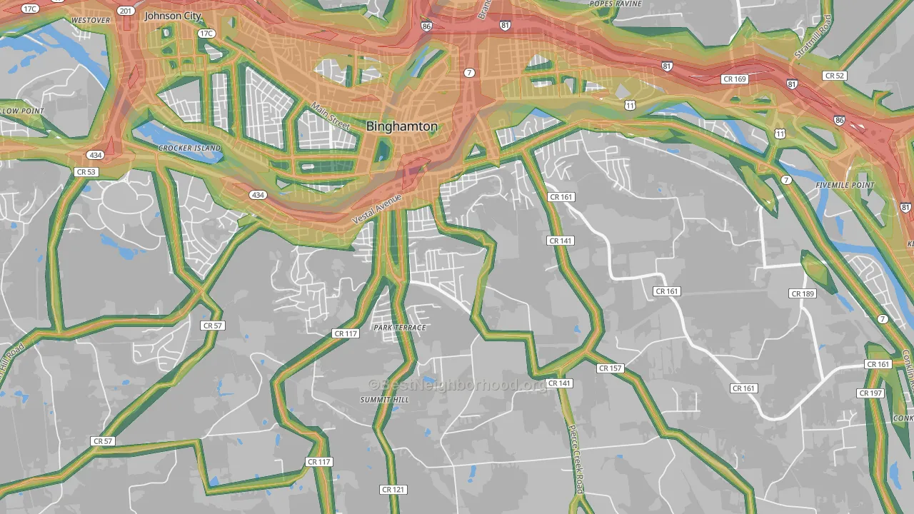 13903, NY Map of Noise Levels in 13903