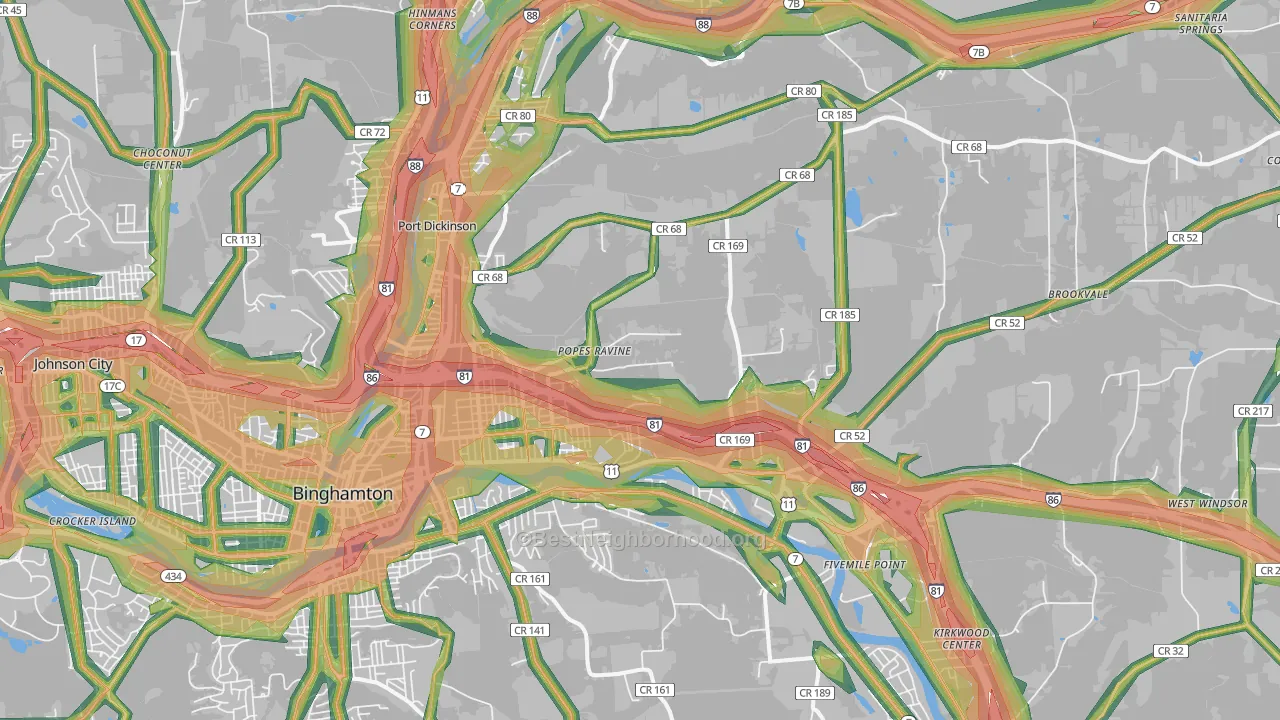 13904, NY Map of Noise Levels in 13904