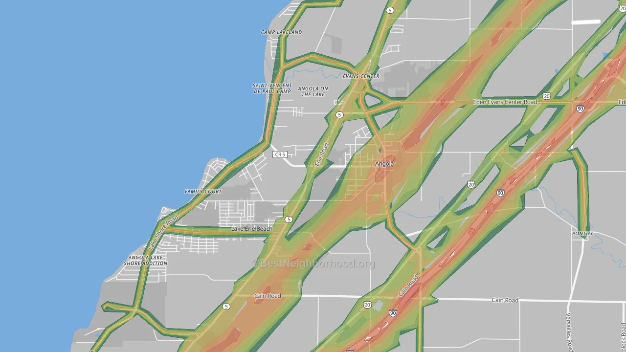 14006, NY Map of Noise Levels in 14006