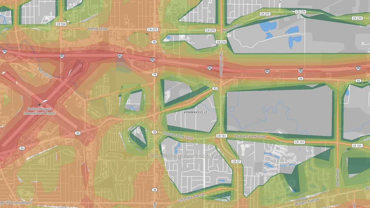 14026, NY Map of Noise Levels in 14026