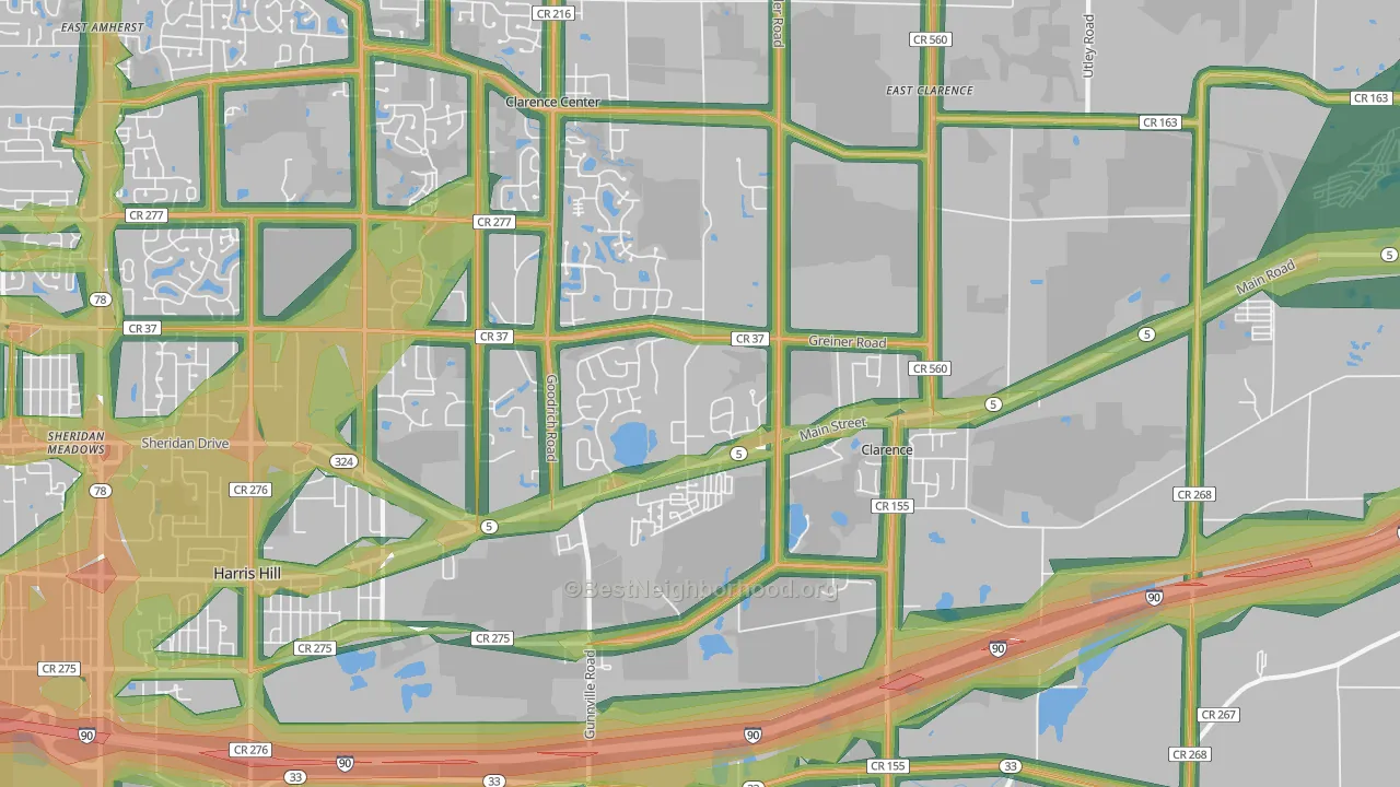 14031, NY Map of Noise Levels in 14031
