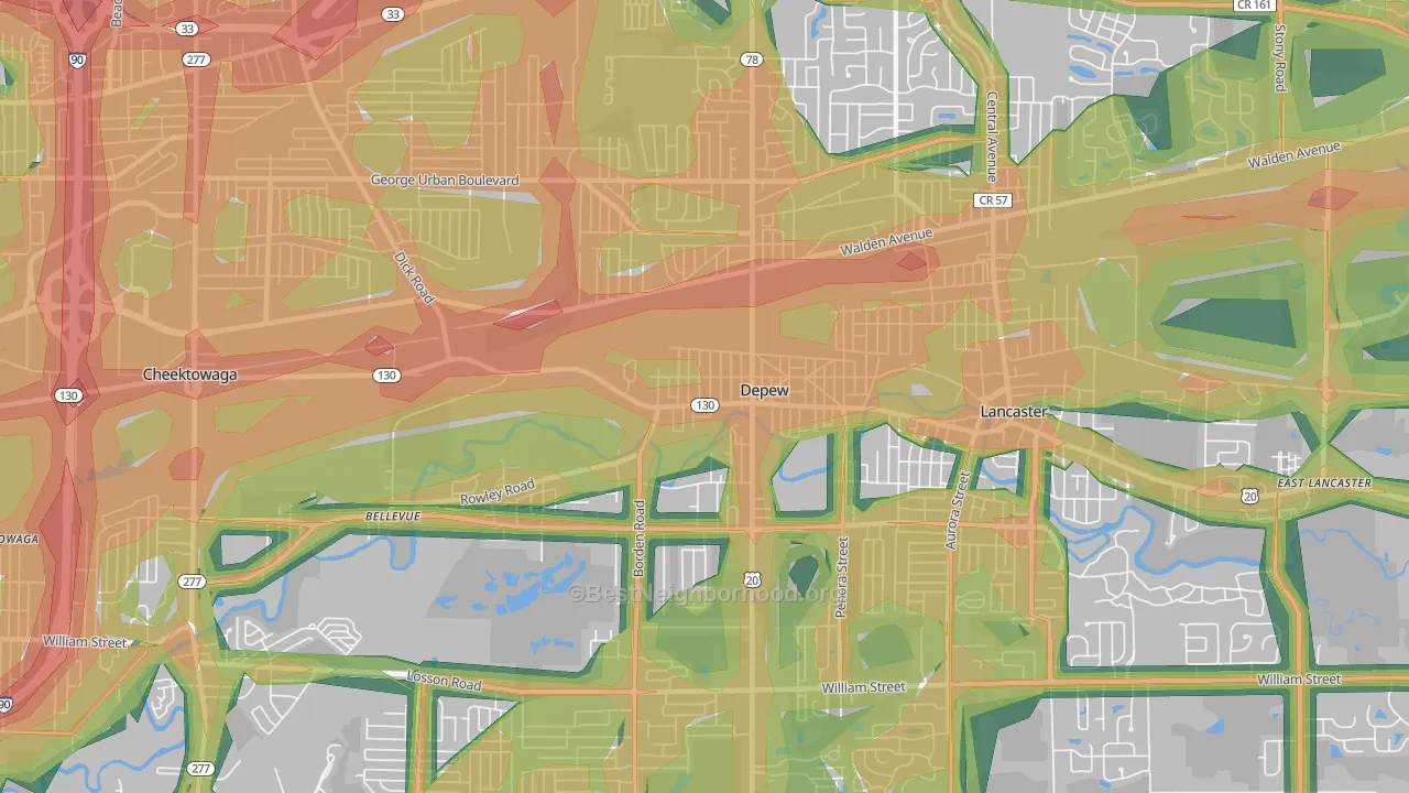 14043, NY Map of Noise Levels in 14043