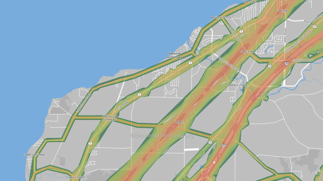 14047, NY Map of Noise Levels in 14047