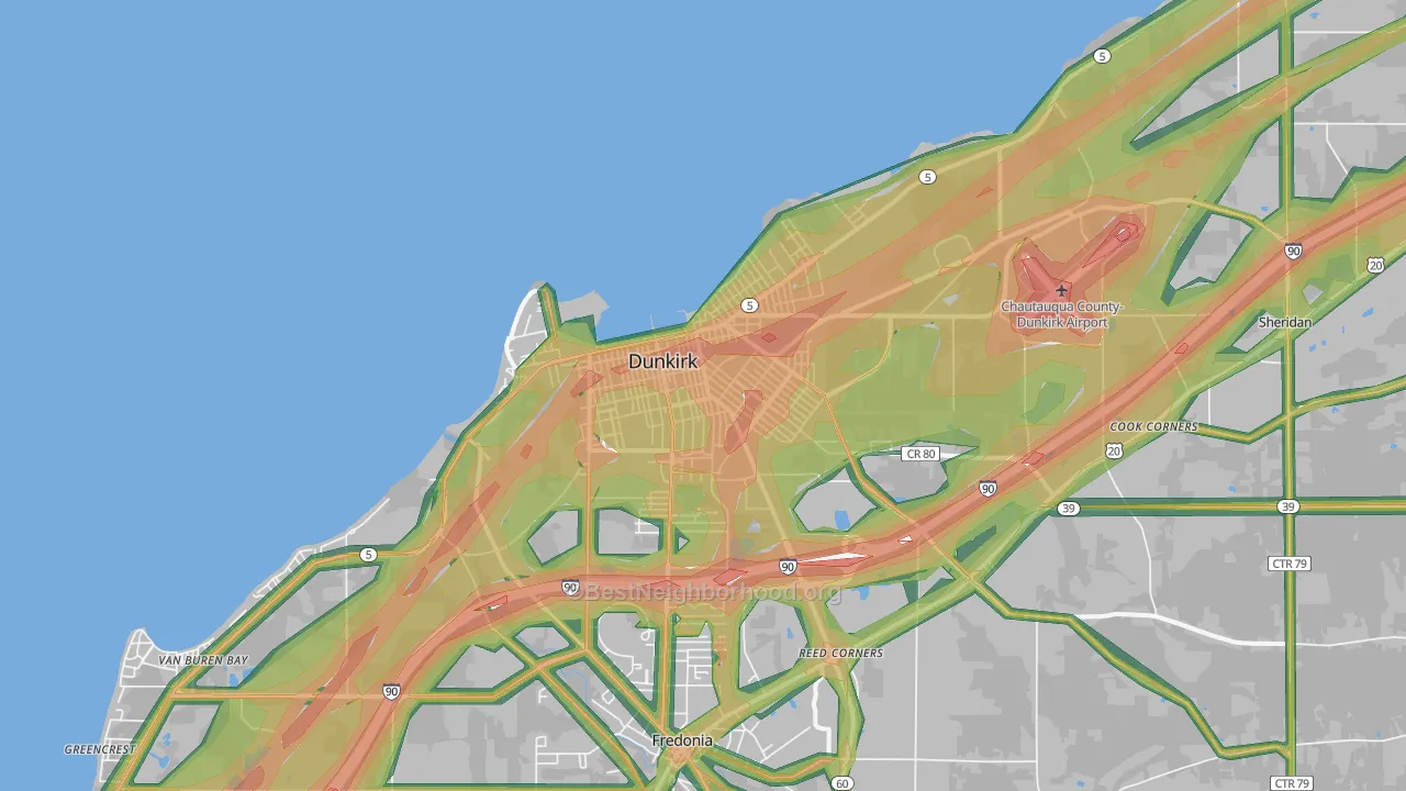 14048, NY Map of Noise Levels in 14048