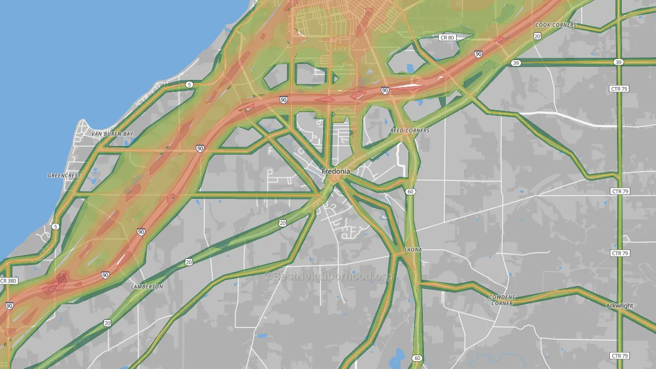 14063, NY Map of Noise Levels in 14063