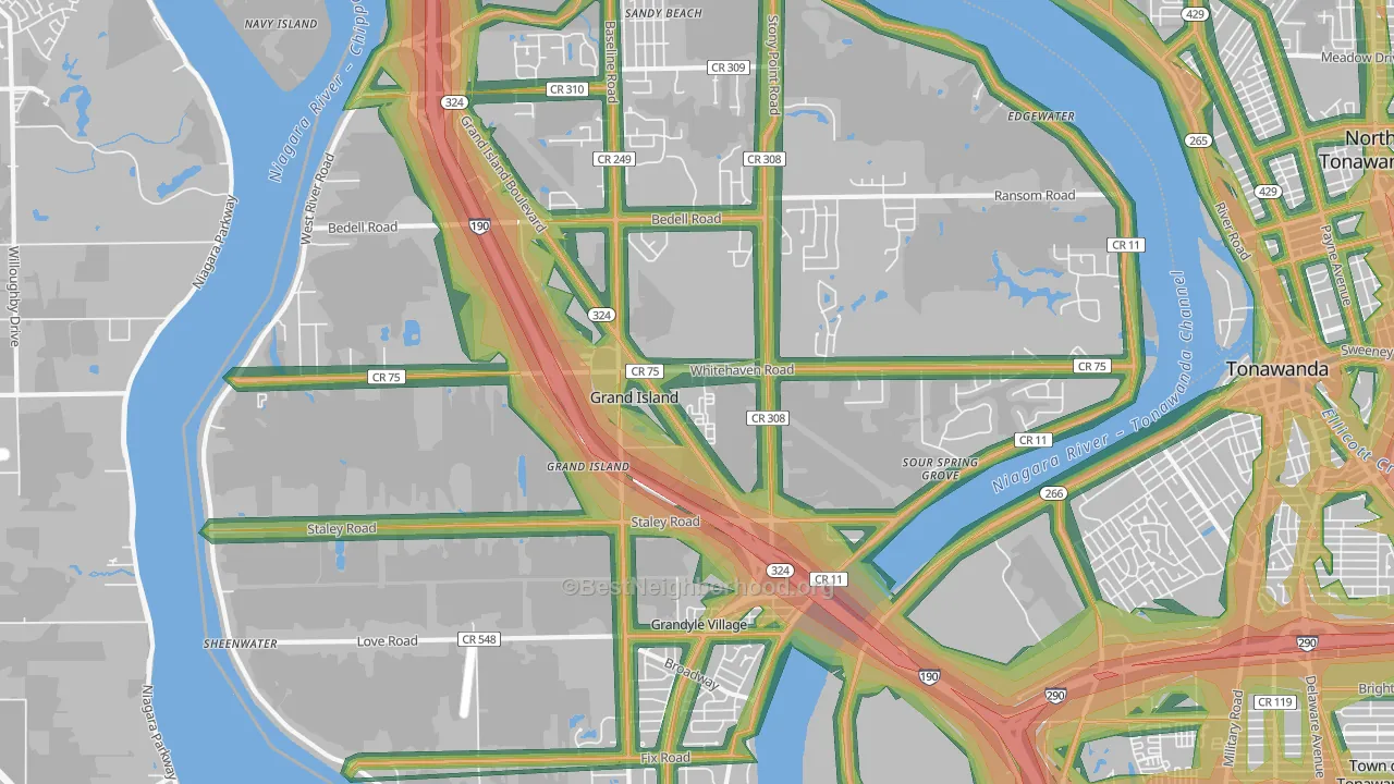 14072, NY Map of Noise Levels in 14072