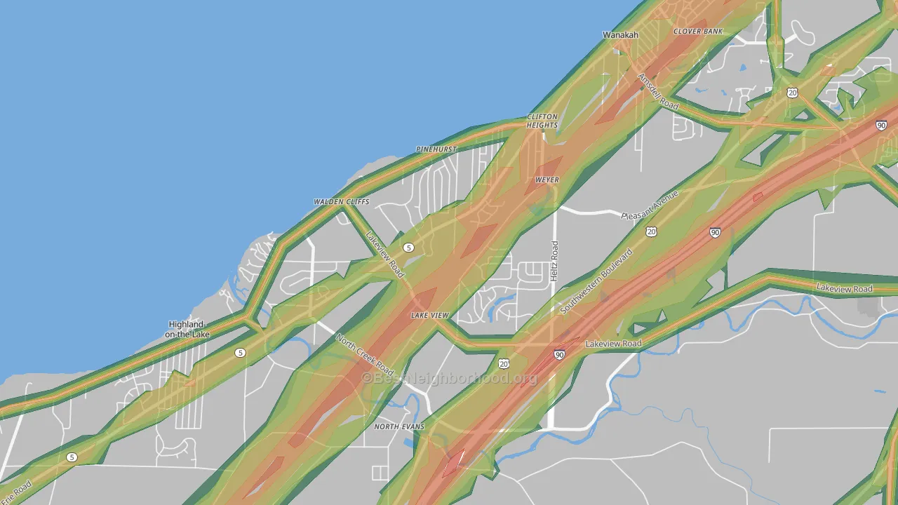 14085, NY Map of Noise Levels in 14085