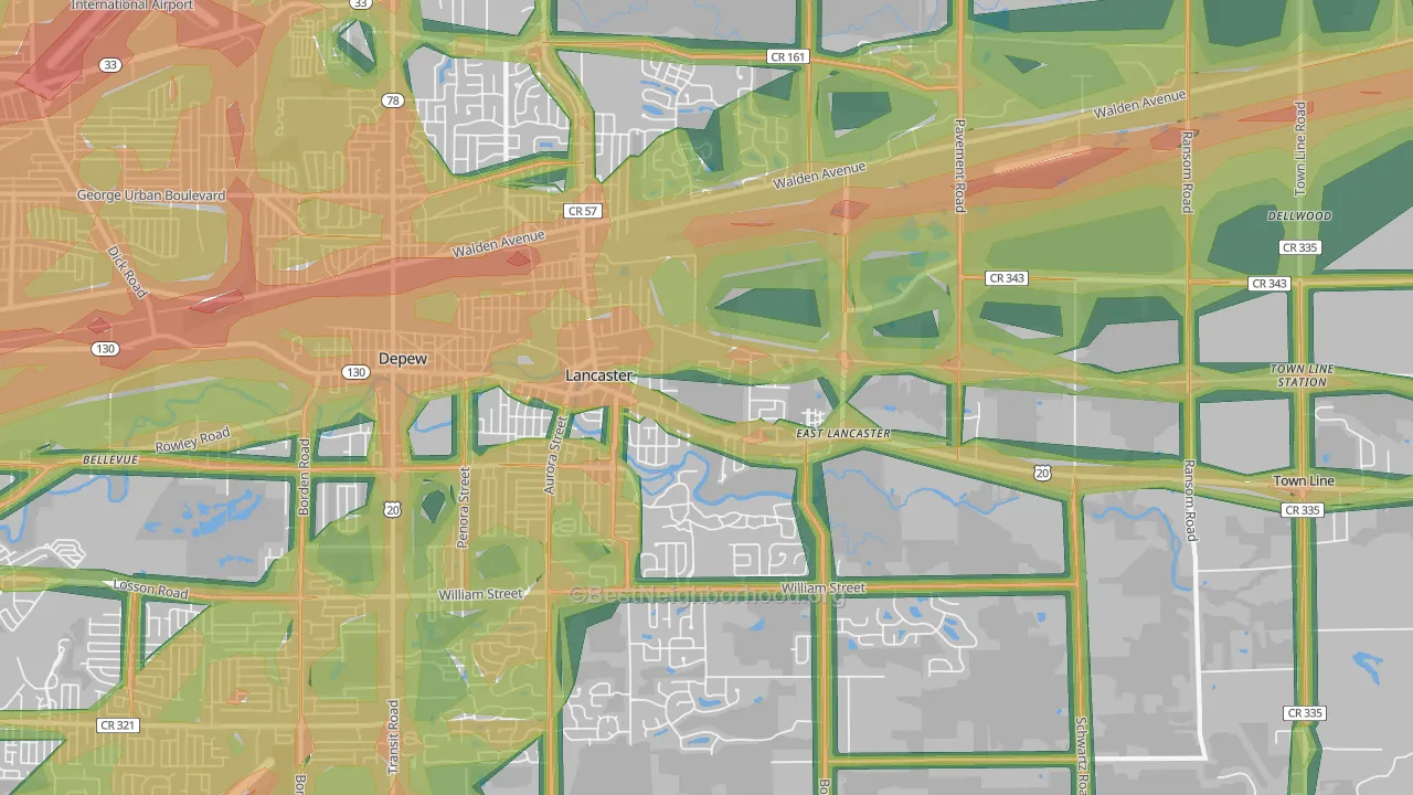 14086, NY Map of Noise Levels in 14086