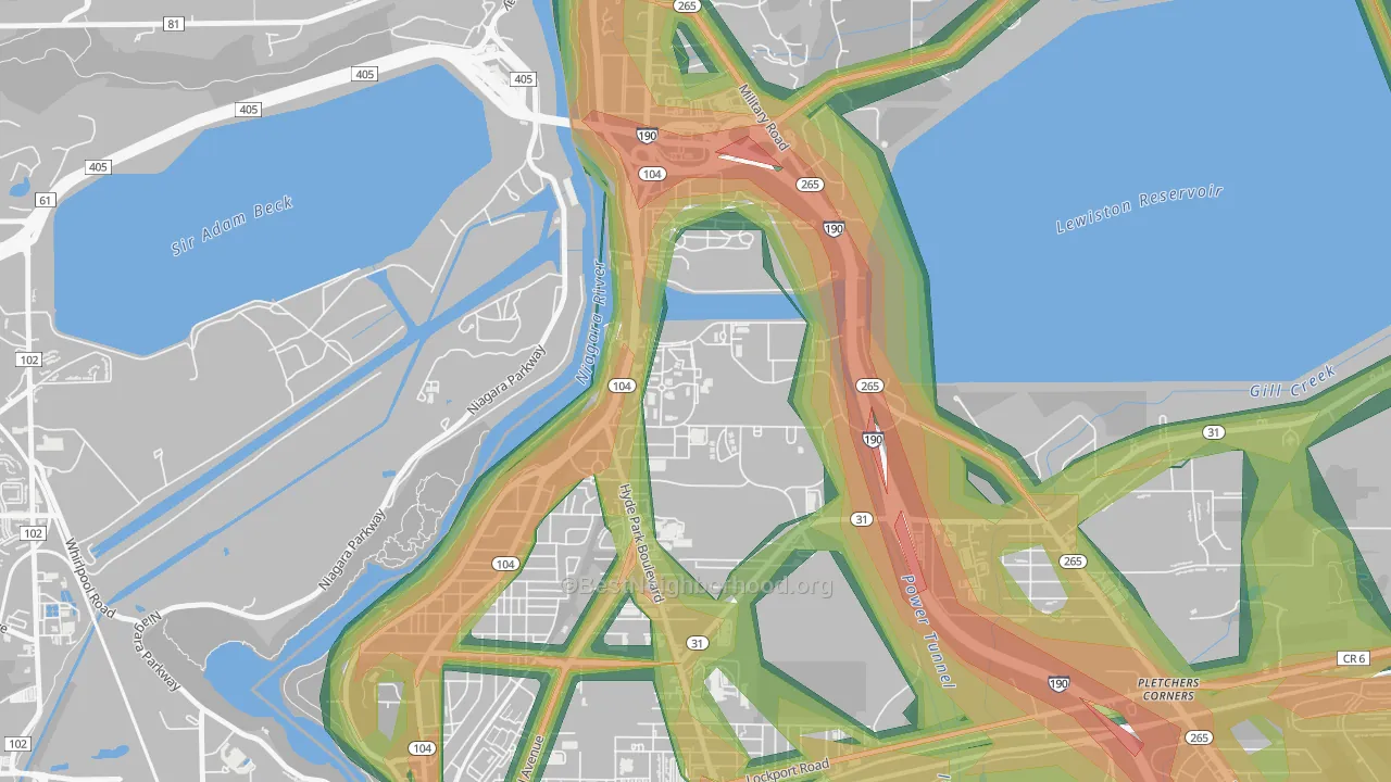 14109, NY Map of Noise Levels in 14109