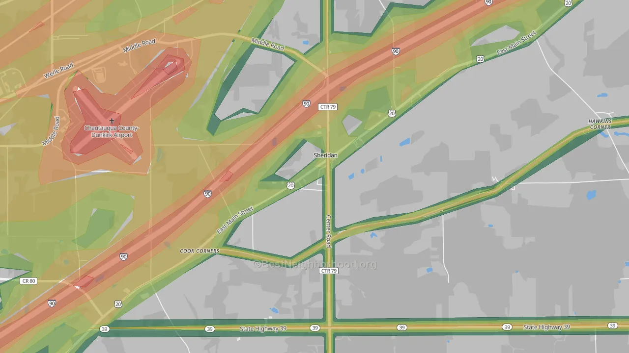 14135, NY Map of Noise Levels in 14135