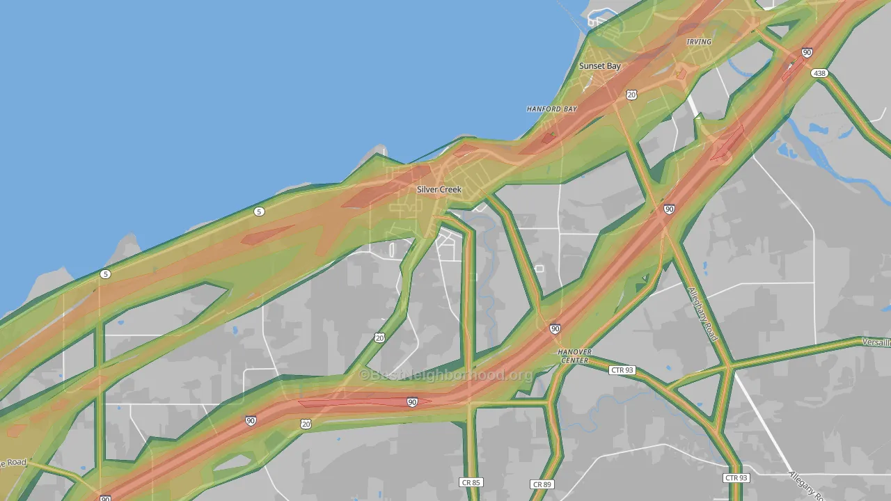 14136, NY Map of Noise Levels in 14136