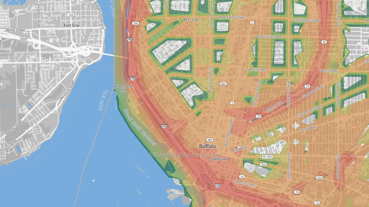14201, NY Map of Noise Levels in 14201