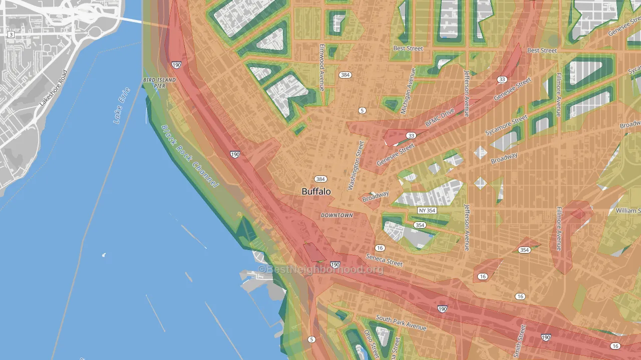 14202, NY Map of Noise Levels in 14202