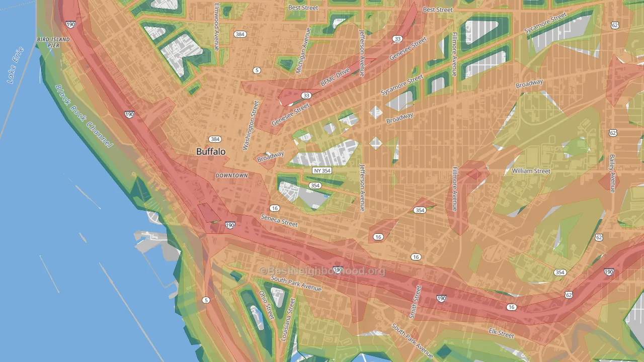 14204, NY Map of Noise Levels in 14204