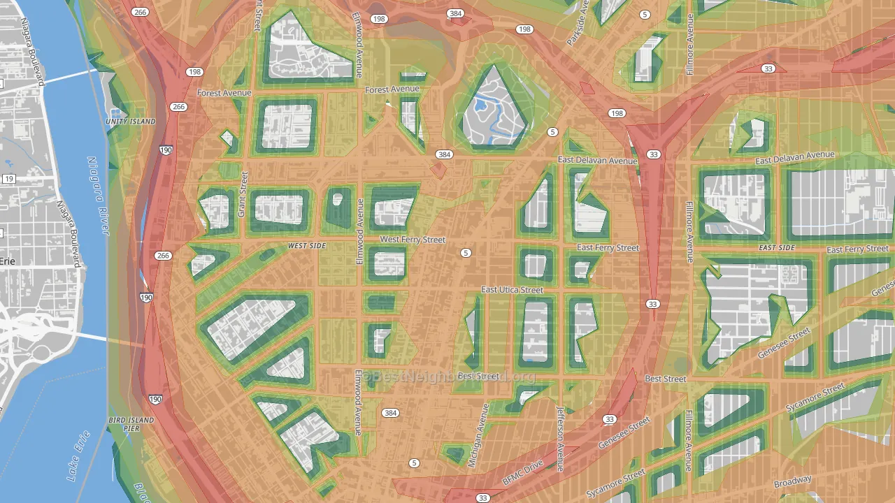 14209, NY Map of Noise Levels in 14209