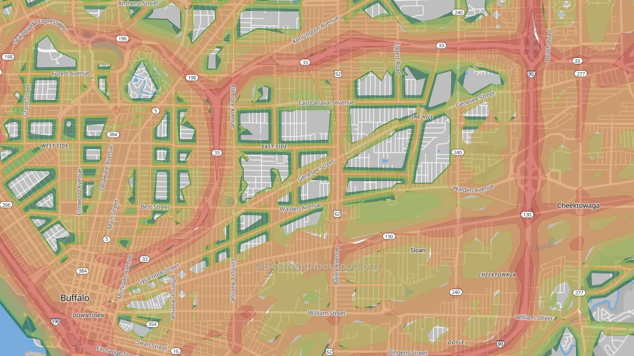 14211, NY Map of Noise Levels in 14211