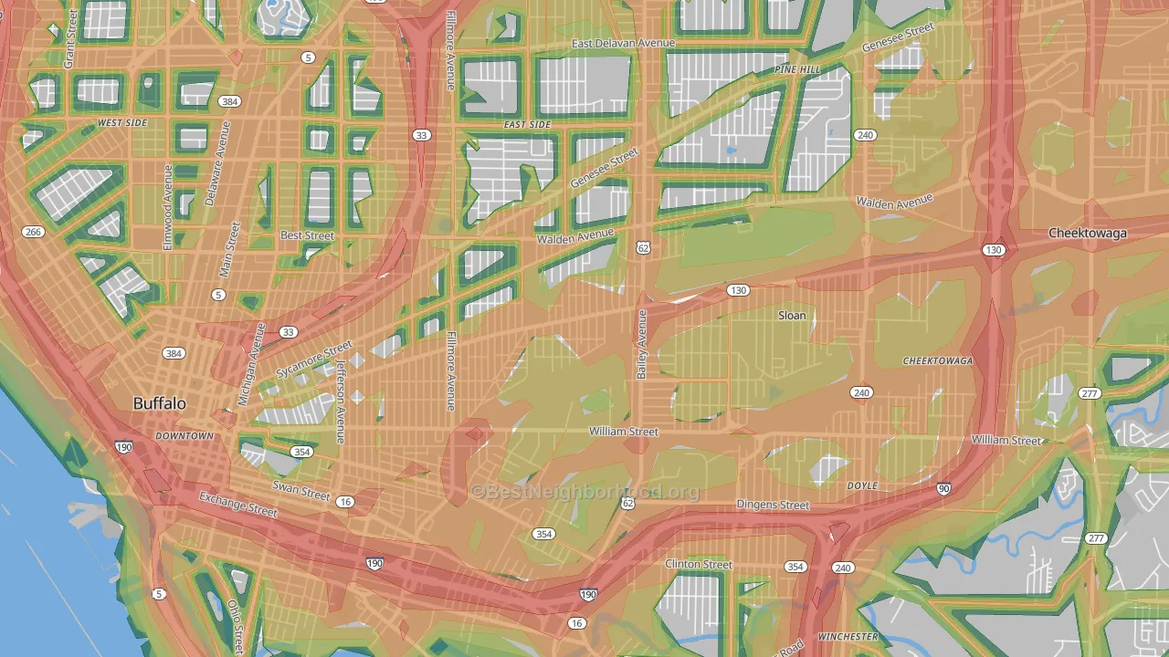 14212, NY Map of Noise Levels in 14212