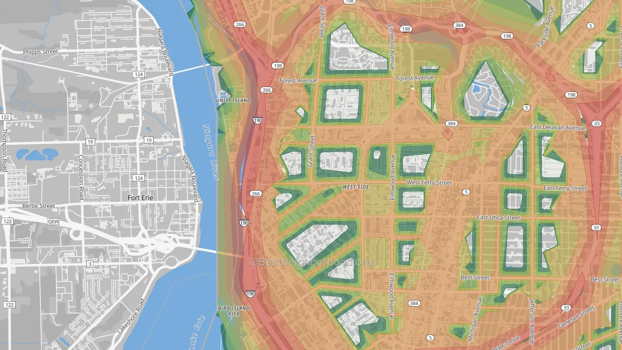 14213, NY Map of Noise Levels in 14213