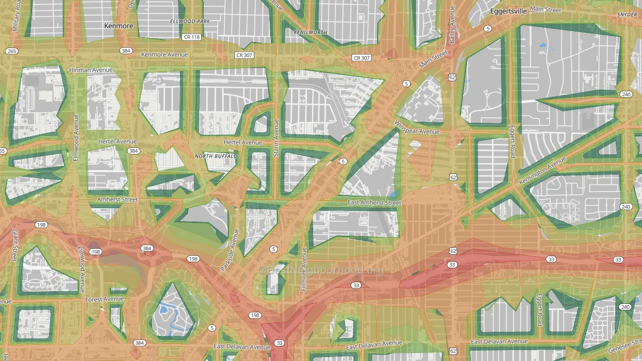 14214, NY Map of Noise Levels in 14214