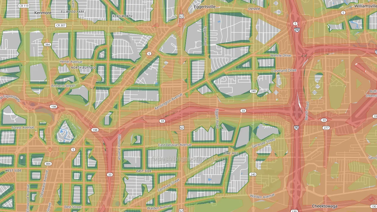 14215, NY Map of Noise Levels in 14215