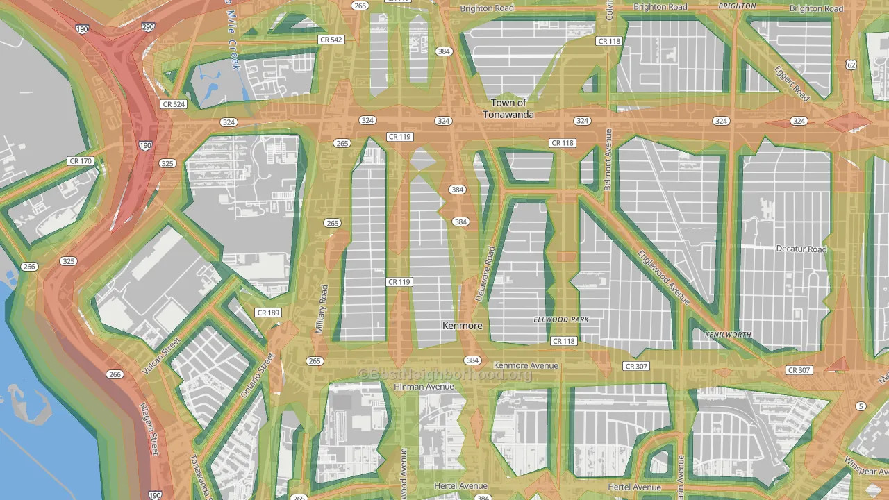 14217, NY Map of Noise Levels in 14217