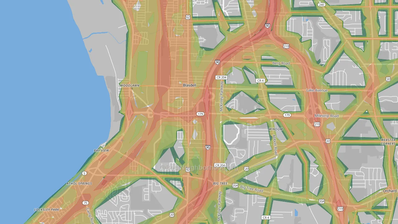 14219, NY Map of Noise Levels in 14219