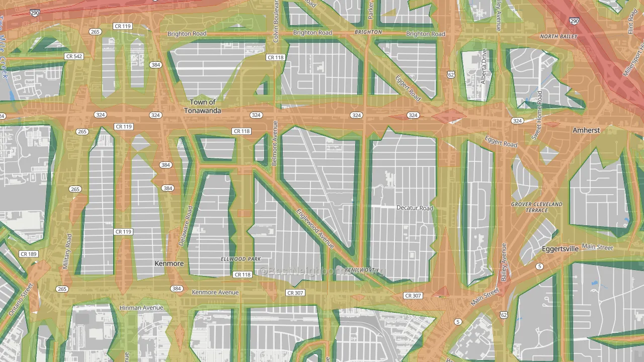 14223, NY Map of Noise Levels in 14223