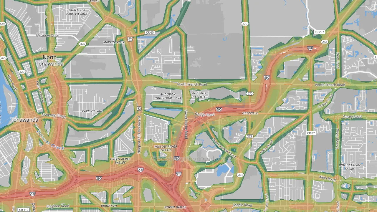 14228, NY Map of Noise Levels in 14228