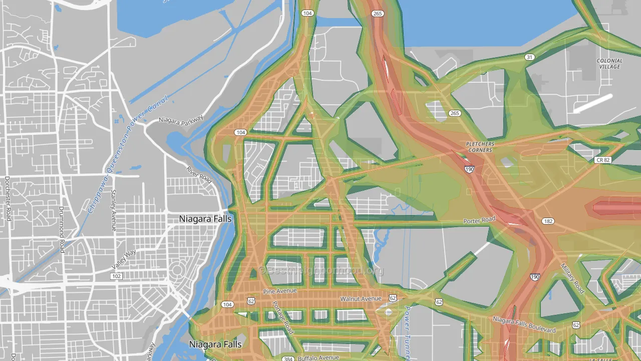 14305, NY Map of Noise Levels in 14305