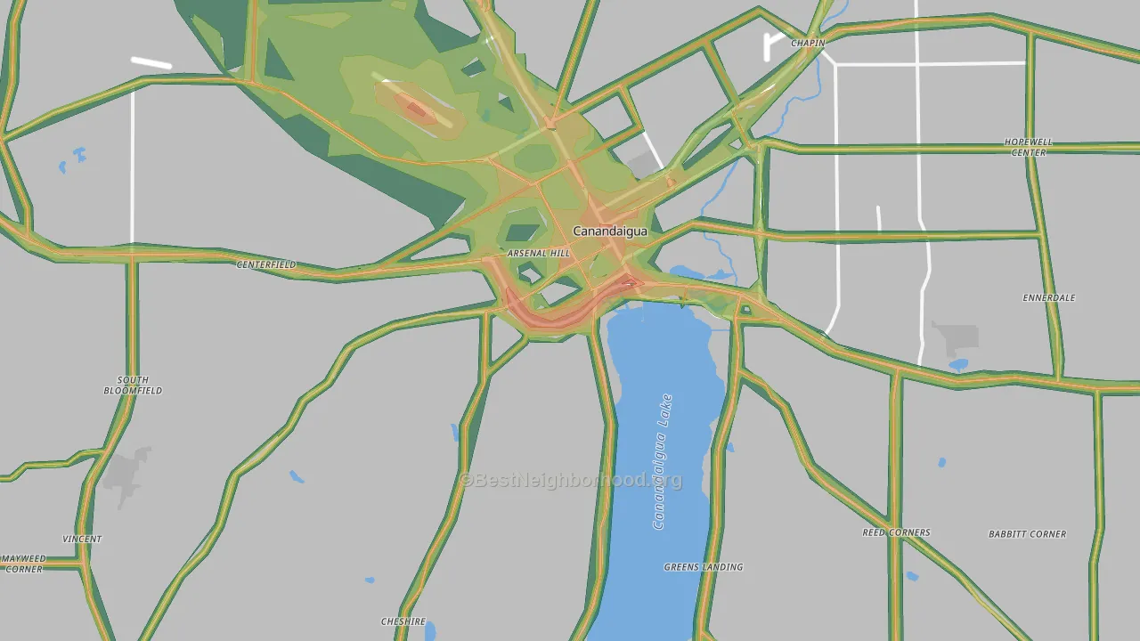 14424, NY Map of Noise Levels in 14424